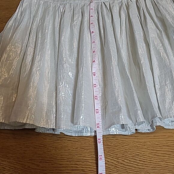 Aeropostale Pleated Mini Skirt Juniors Size 5/6 Grey Shimmer Lined Zip Closure - Picture 7 of 12